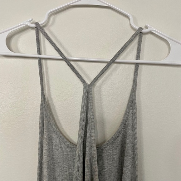 Grey Ribbed Racerback Tank Dress - Picture 15 of 15